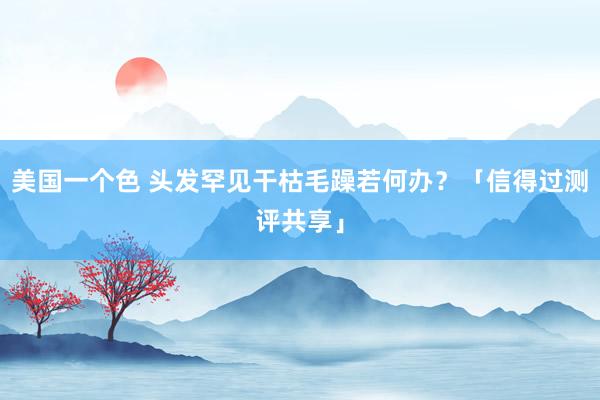 美国一个色 头发罕见干枯毛躁若何办？「信得过测评共享」